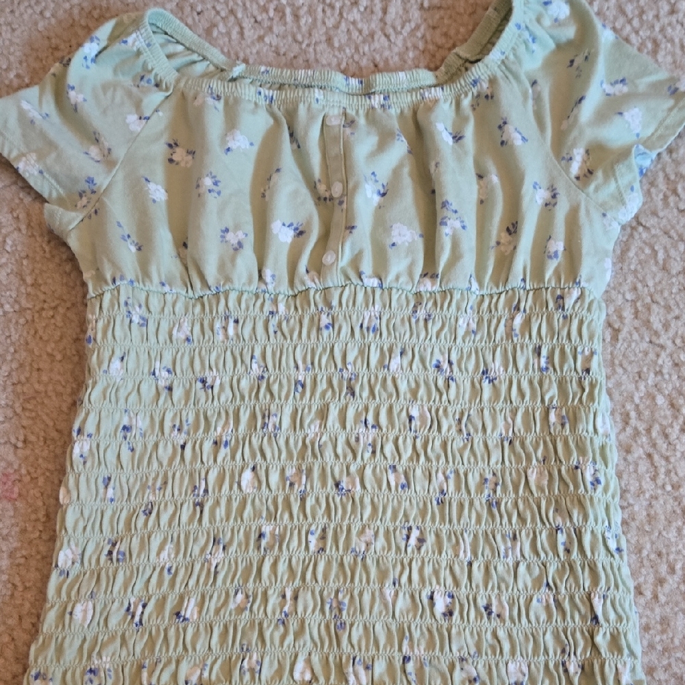 Abercrombie Kids Light Green Floral Top